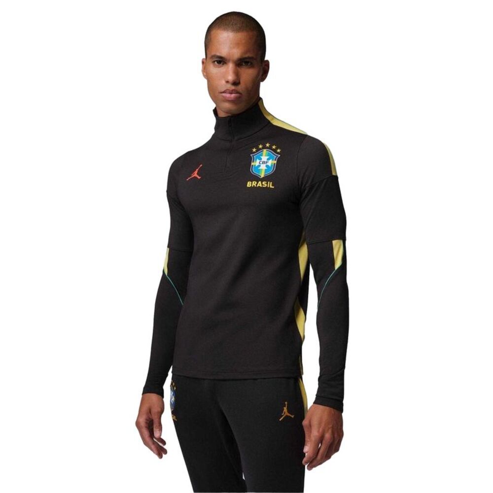 Nike Unisex Adult 2026 Brazil Athletic Training Track Top / Black/Yellow